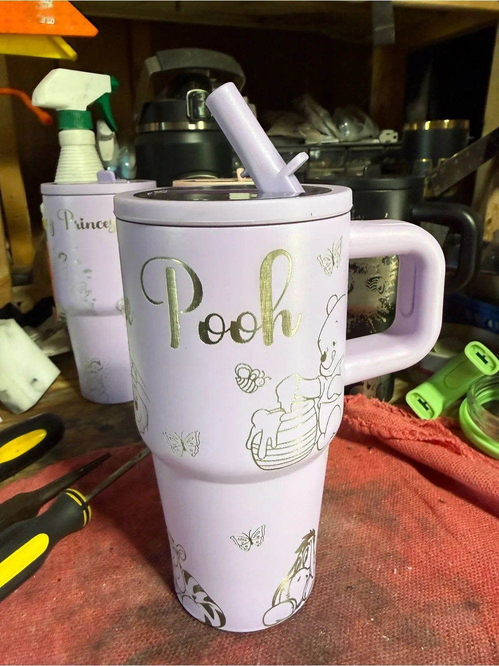 Lavender Insulated Travel Tumbler with Straw
